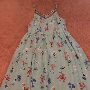 Teal floral sundress